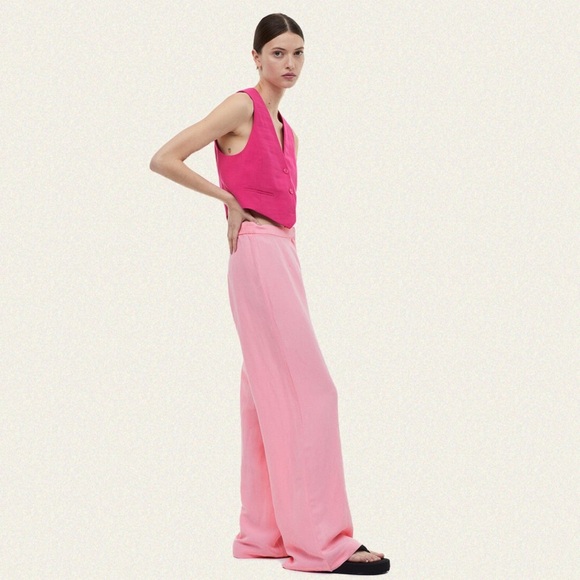 |NWOT| H&M Linen-Blend Trousers - Picture 3 of 8